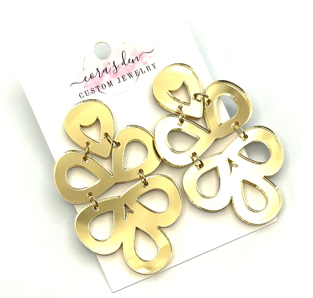 Gold Mirror Geometric Earrings