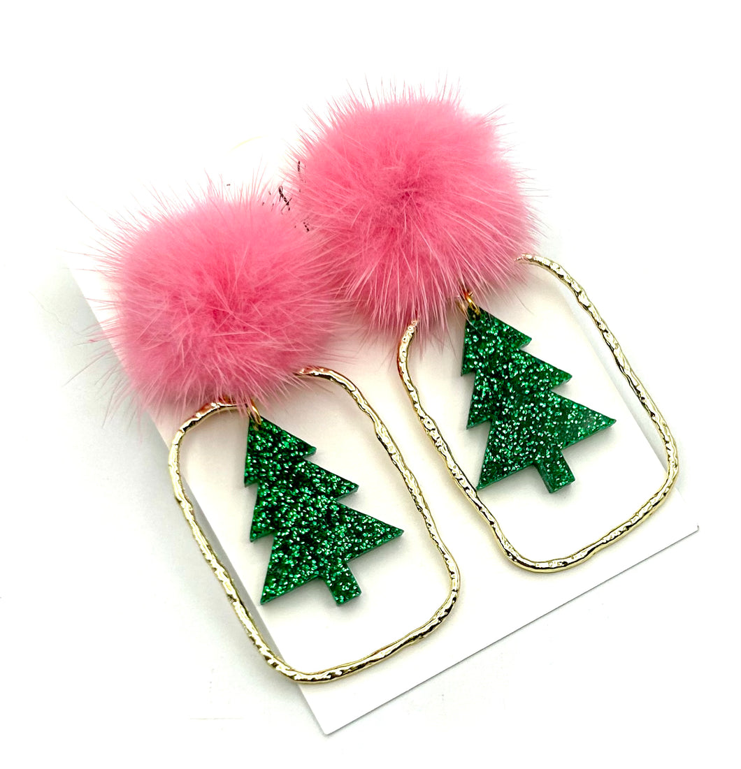 Christmas Tree Frame Earrings