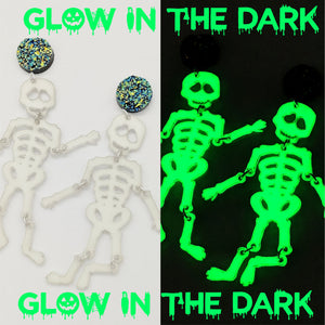 Glow in the Dark Skeleton Earrings